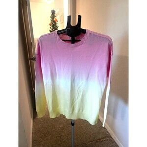 Beach Lunch Lounge Ombré Long Sleeve Crewneck Sweater 100% Cotton Women’s Size M